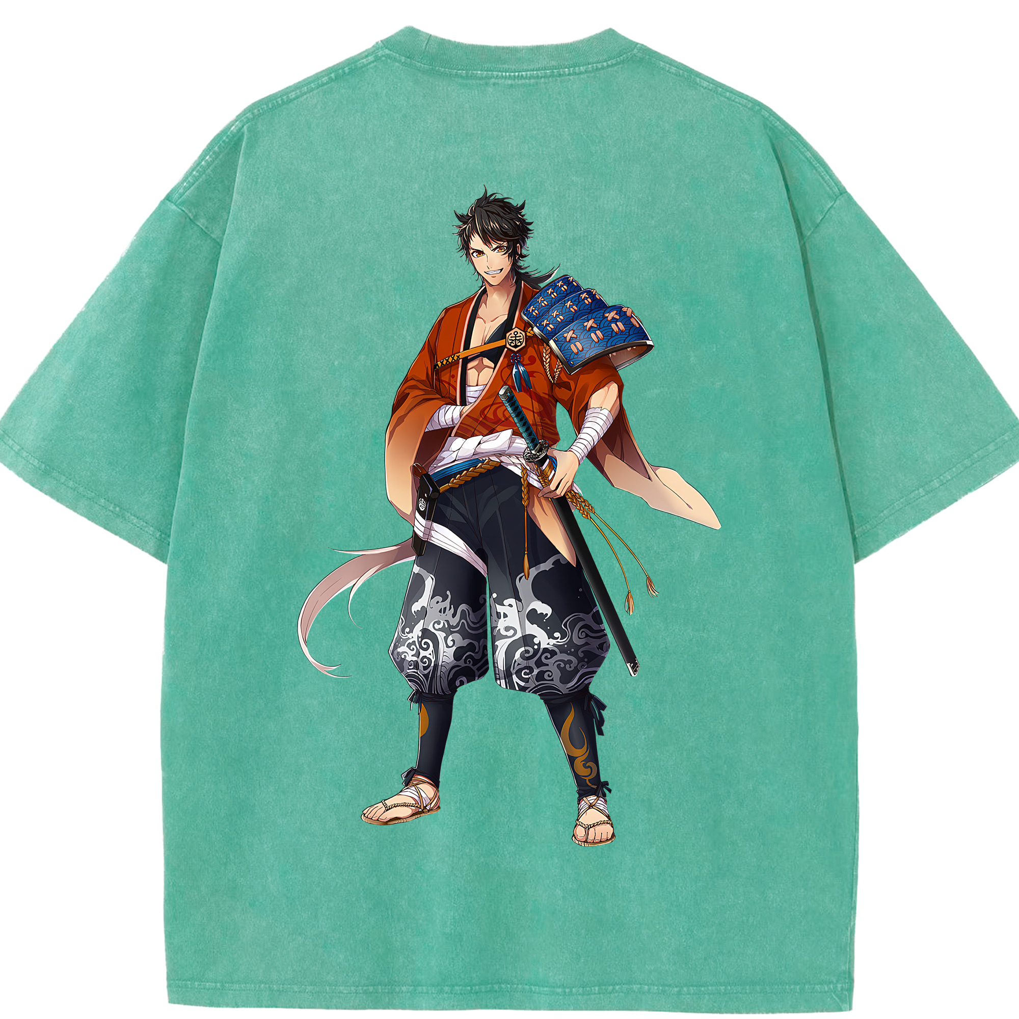 （画像用） 刀剣乱舞 Touken Ranbu 綿100% ヴィンテージ風 半袖Tシャツ（背面プリント）